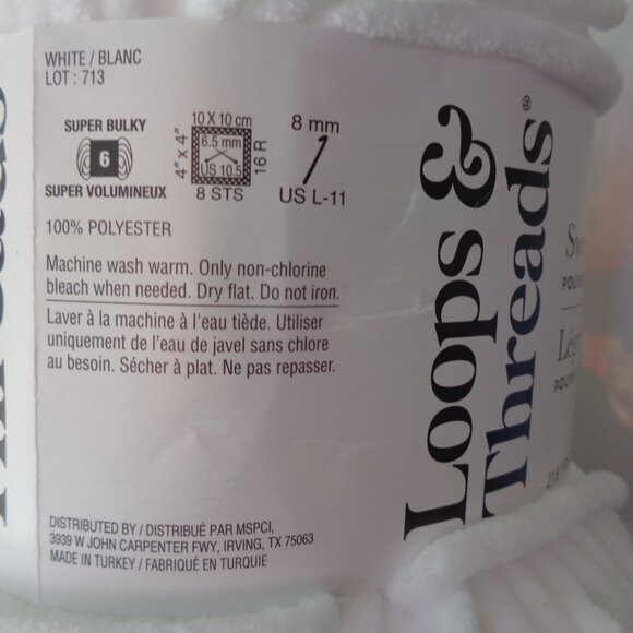 Loops & Threads Sweet Snuggles Lite White Yarn 1 Skein 218 yds - Picture 2 of 3